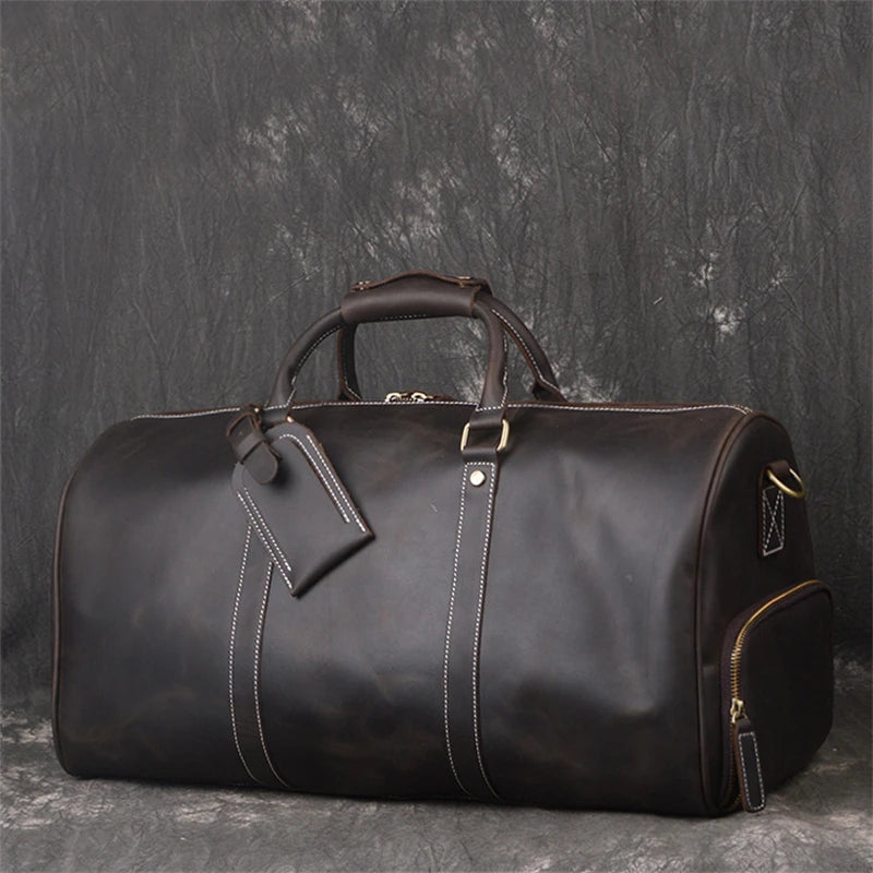 Vintage Crazy Horse Genuine Leather Travel Bag