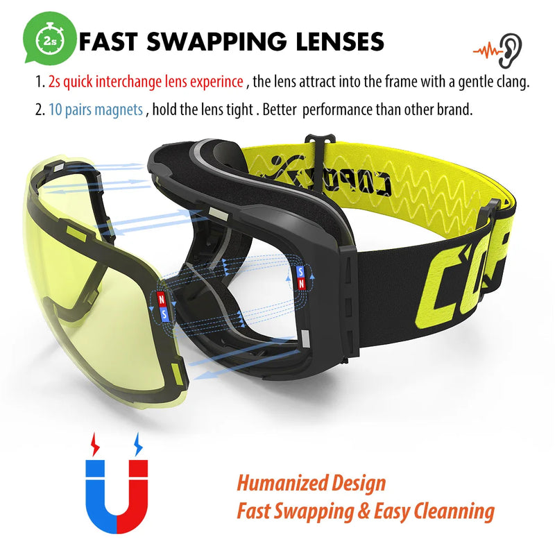 UV400 Anti-fog Ski Goggles